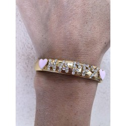 BRACCIALE A MANETTA CON NOME STRASS