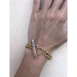 BRACCIALE CON CATENA,CUORE...