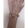 BRACCIALE CON CATENA,CUORE E BARRETTA IN ZIRCONI